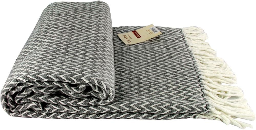 Плед хлопковый Vladi Валенсия Antonio 140х200 Серый (2000023420)