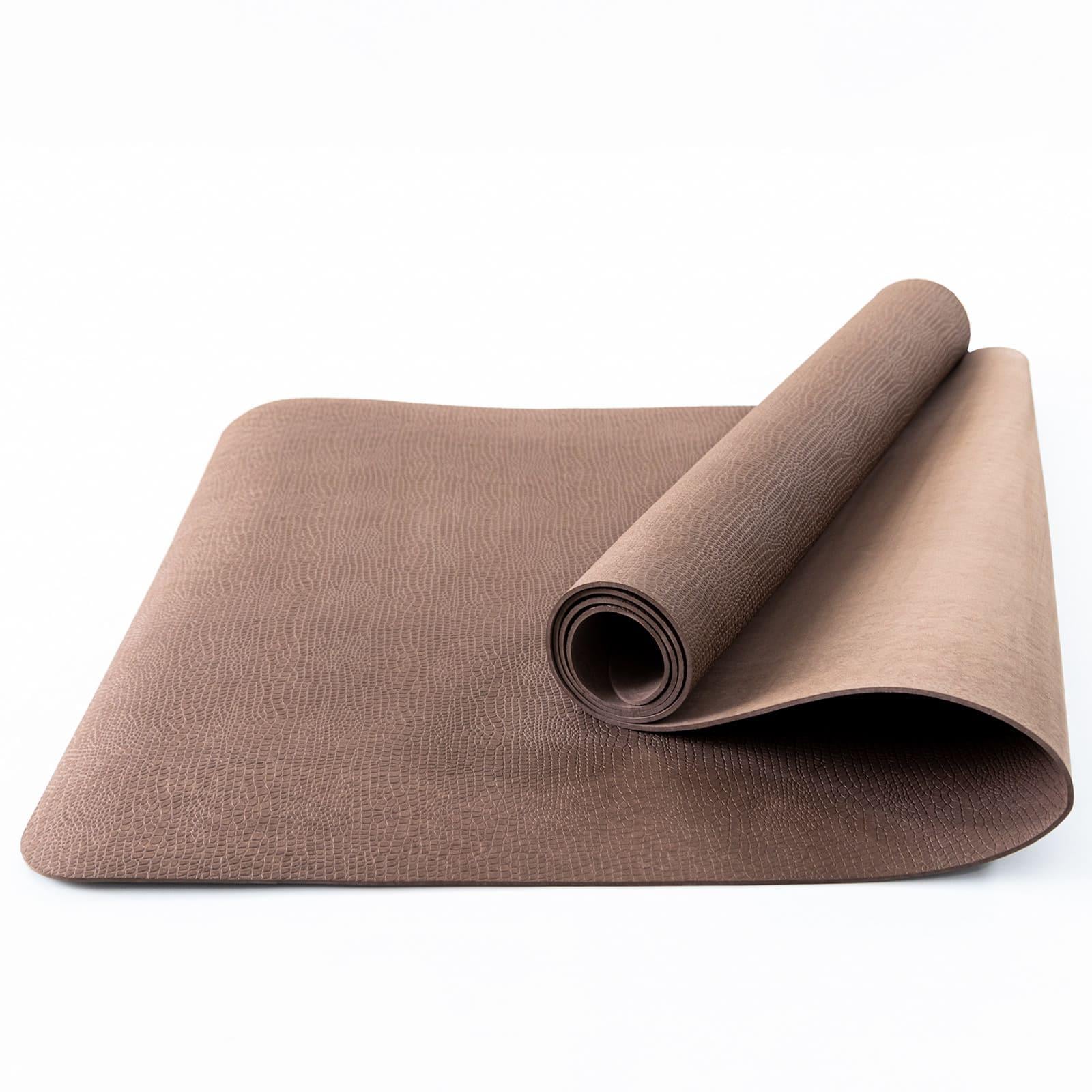 Коврик для йоги и фитнеса EVA 4мм OSPORT Yoga Pro/ручка для переноски Коричневый (OF-0340)