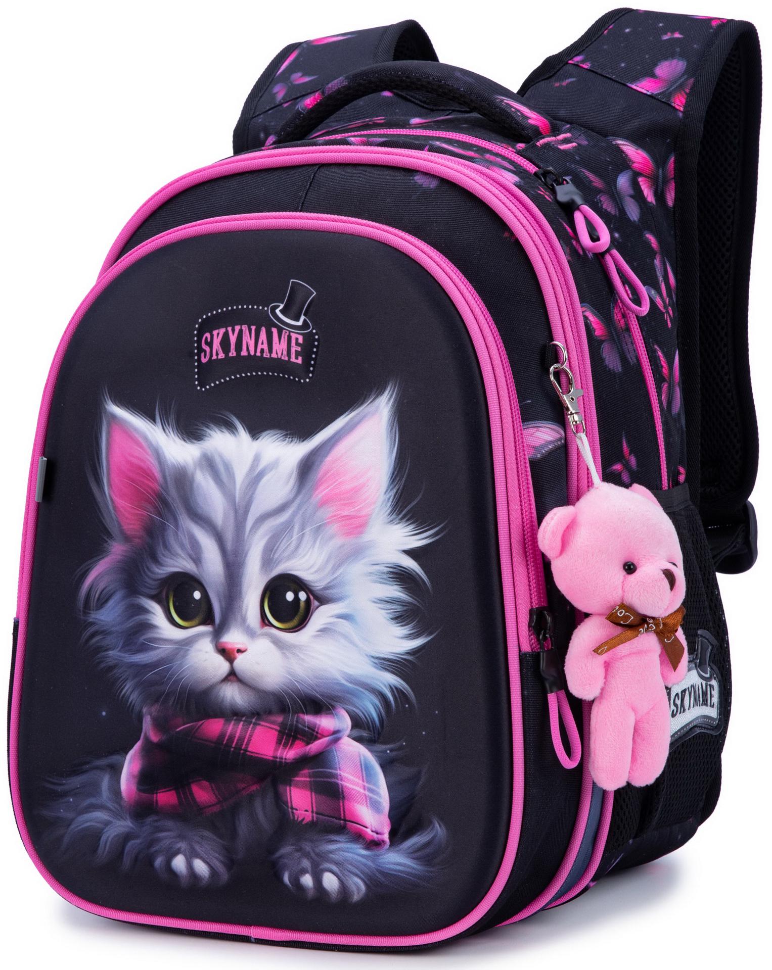 Ортопедический школьный рюкзак Winner / SkyName для девочки Кот 37х30х16 см для 1 классу (R1-050)