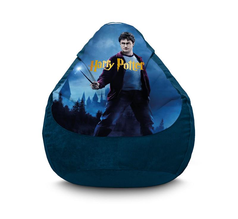 Кресло мешок iPuff Harry Potter Logo Флок XXXL 100х135 см Синий