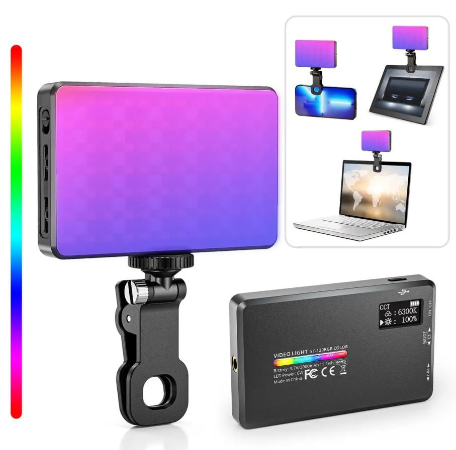 Лампа світлодіодна акумуляторна RGB прямокутна 12,5х7,3 см на прищіпці підсвічування (548) - фото 2