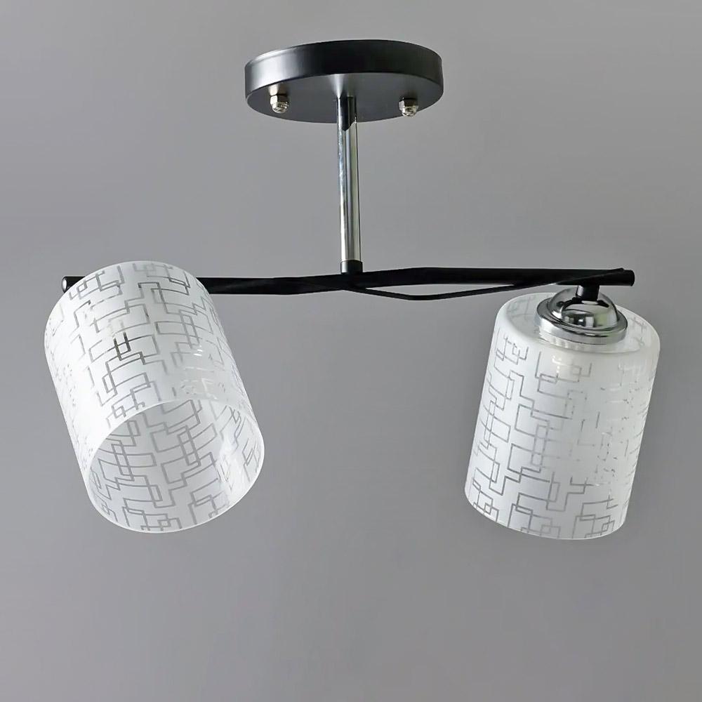 Люстра потолочная Light House SW-19342/2A CR/BK с узором 430х250х270 мм Черный/Хром/Белый