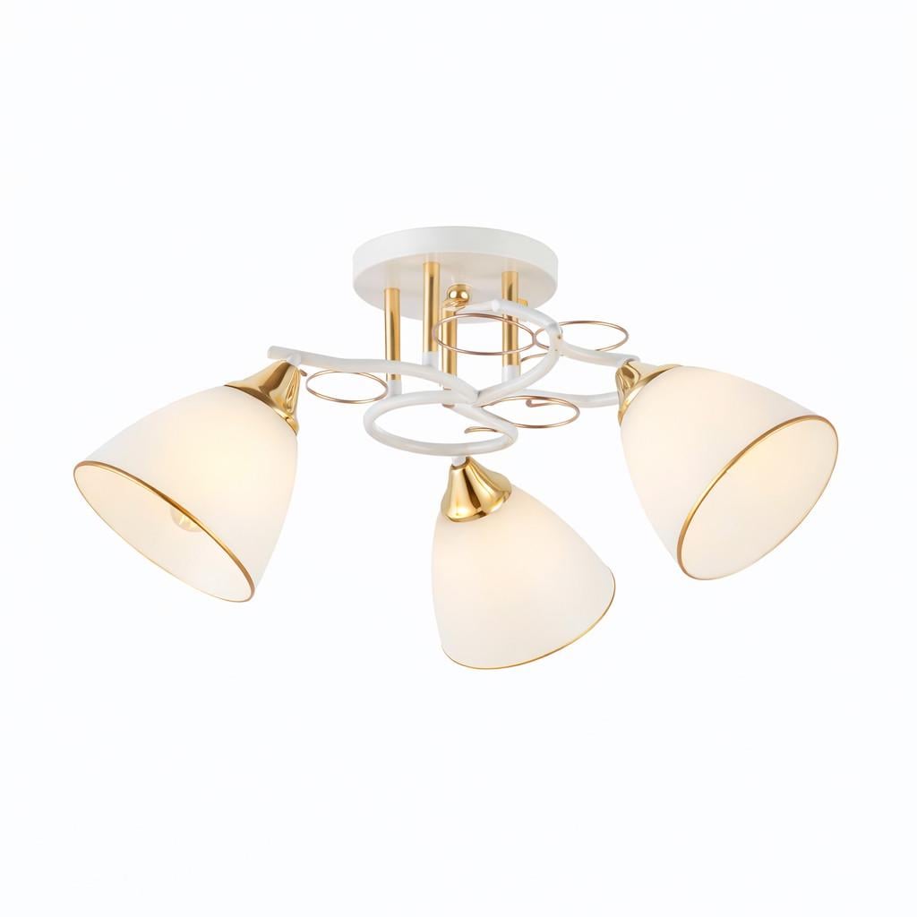 Люстра стелева Valeso V 6396-3 WH+FG на 3 плафони Біло-золотий (32084272)