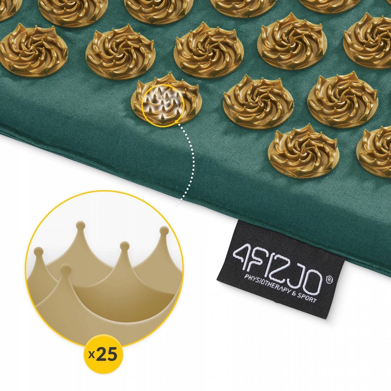 Коврик акупунктурный с подушкой 4fizjo Ergo Mat XL аппликатор Кузнецова Navi Green/Gold (P-5907739315083) - фото 7 Коврик акупунктурный с подушкой 4fizjo Ergo Mat XL аппликатор Кузнецова Navi Green/Gold (P-5907739315083) - фото 7