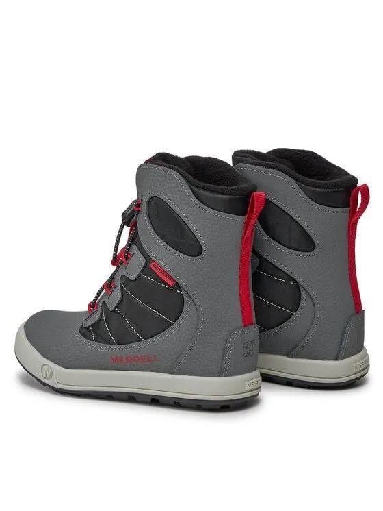 Черевики зимові Merrell Snow Bank 4.0 Waterproof Boot р. 32/1/21 см Grey/Black/Red (23300410) - фото 3 Черевики зимові Merrell Snow Bank 4.0 Waterproof Boot р. 32/1/21 см Grey/Black/Red (23300410) - фото 3