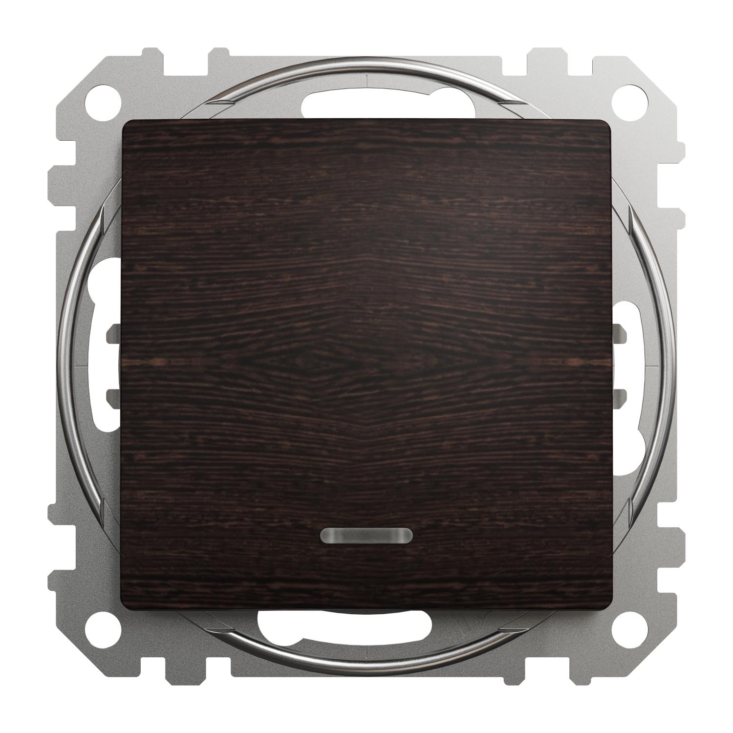 Выключатель кнопочный Schneider Electric Sedna Elements Звонок с подсветкой Венге (SDD181131L)