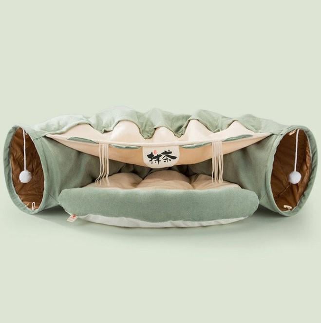 Лежанка-туннель для кота/собаки 126х27 см Зеленый (TN126G)