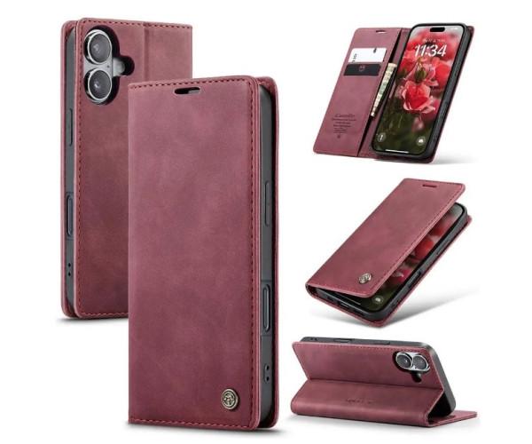 Чехол - книжка CaseMe для iPhone 16 Бордовый