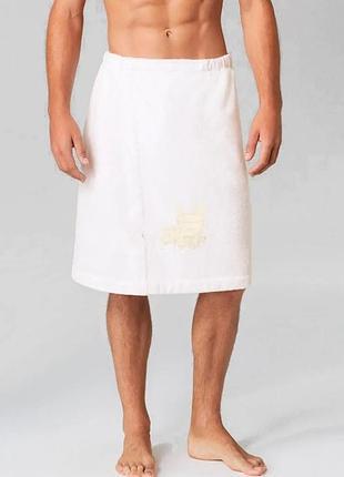 Кильт мужской вафельный для сауны Бежевый - фото 3 Кильт мужской вафельный для сауны Бежевый - фото 3