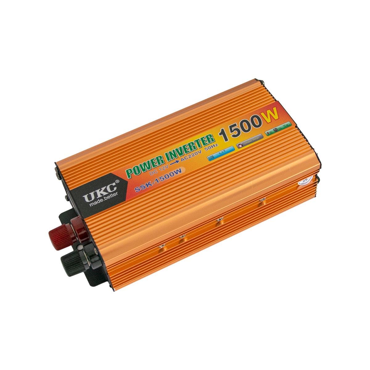 Інвертор-перетворювач UKC SSK-1500W DC12 V-AC220 V (1009825-Orange) - фото 3