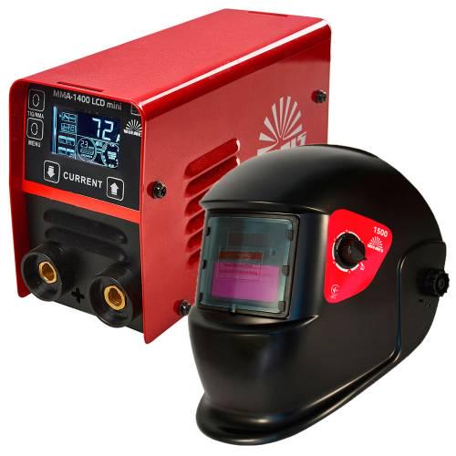 Комплект зварювального апарату Vitals MMA-1400 LCD mini з маскою зварювальника 1500 1 + 1 (000179500)