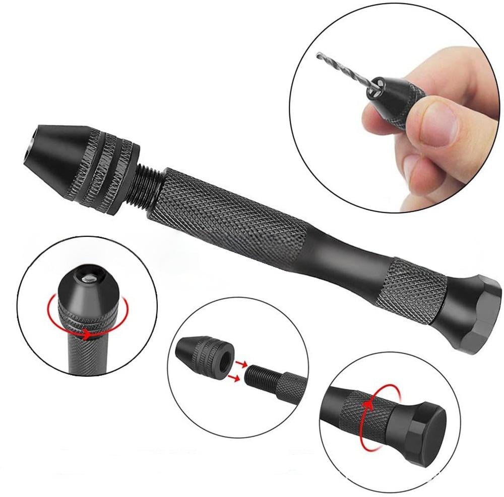 Дриль ручний з алюмінієвим корпусом і 10 свердлами Чорний (29428) - фото 3