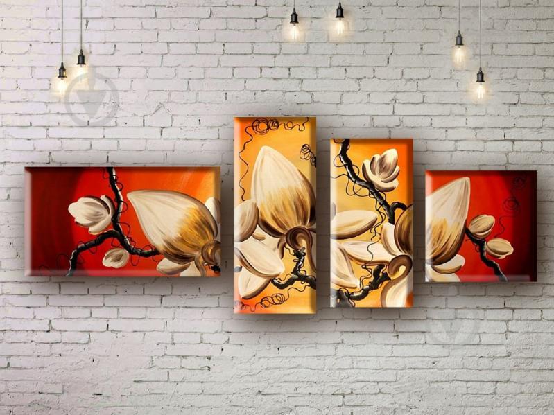 Модульна картина акрилом квіти ArtStar MHM17_4_009 розмір 60 х 135 см