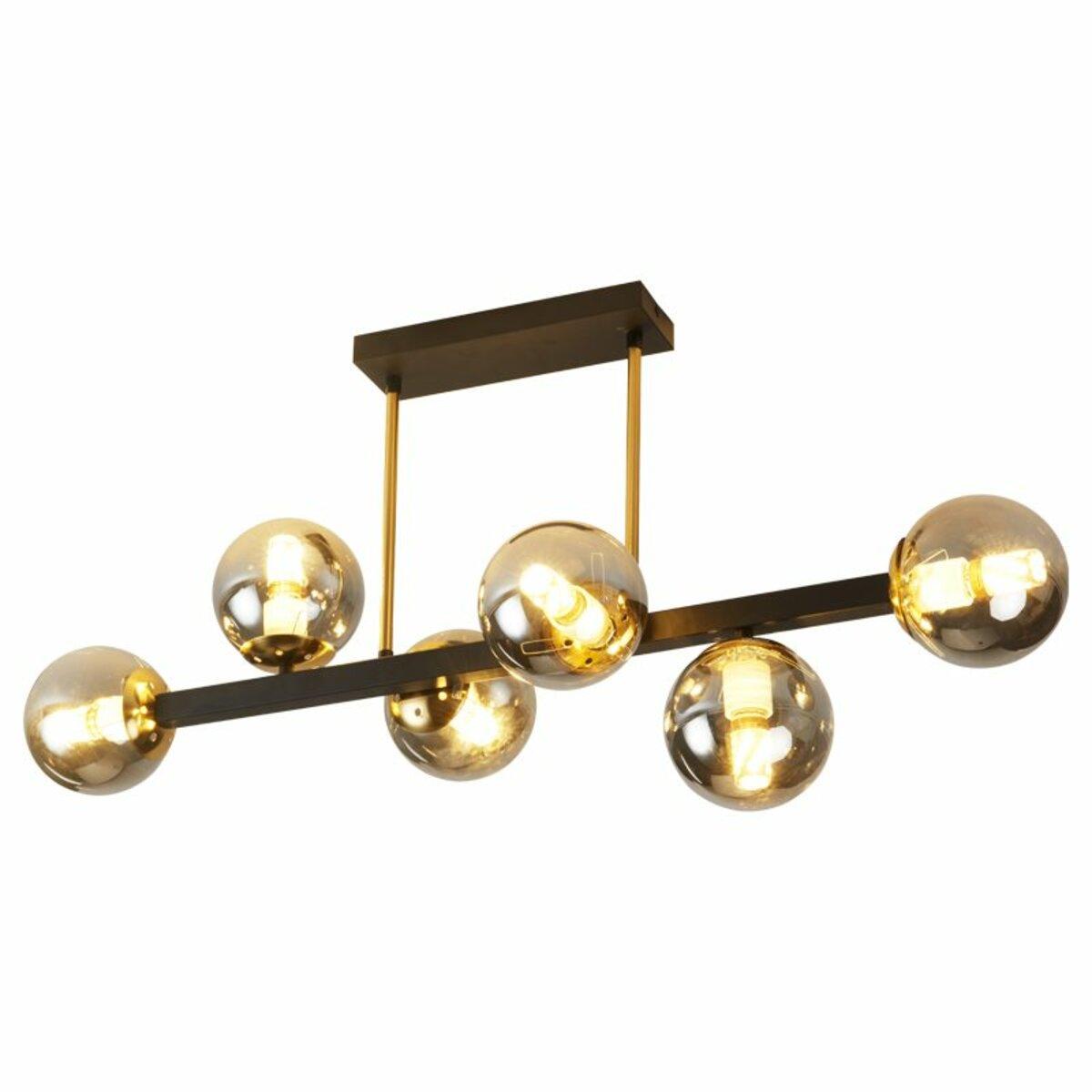 Люстра Sirius на шесть плафонов под лампу Е27 Черно-золотой (GLX-23752-6A BK+GD)