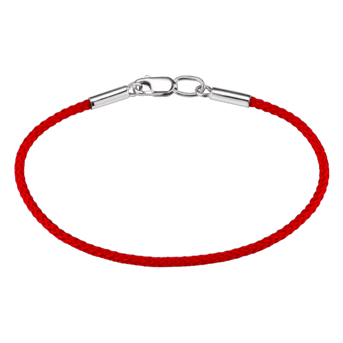 Шнурок Стиль текстиль с серебряной застежкой Красный