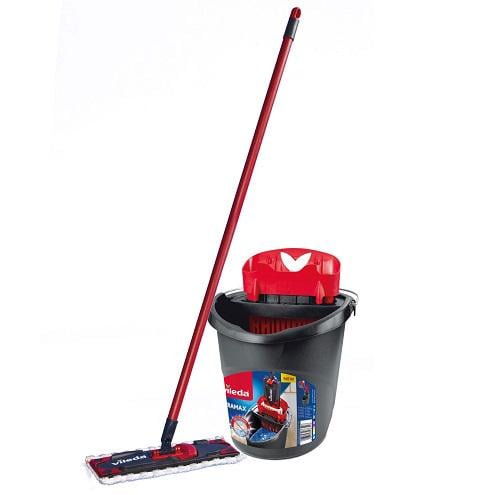 Набор для уборки ULTRAMAX BOX плоская швабра/ведро с отжимом/ручка w 36 см Черно-красный