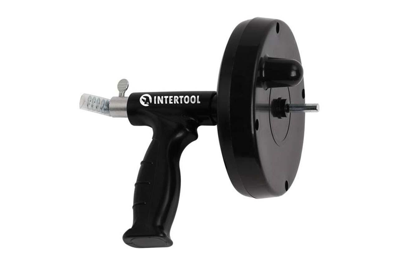 Трос для чищення труб на бобіні Intertool шпиндель для дрилі 6 мм x 4 м (HP-1008)