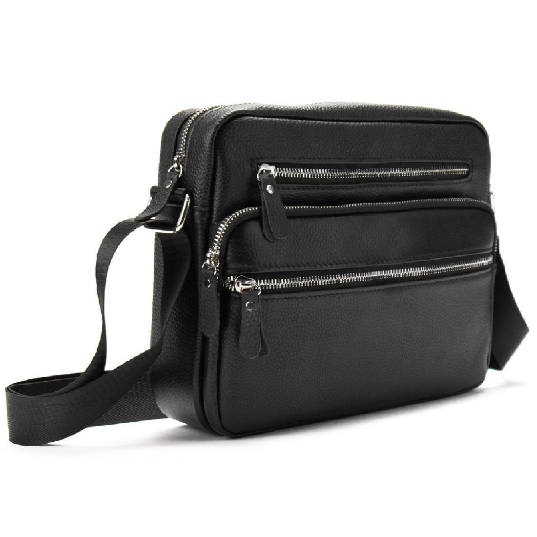 Мужская сумка кожаная Tiding Bag M56-9988A Черный (2656558638)