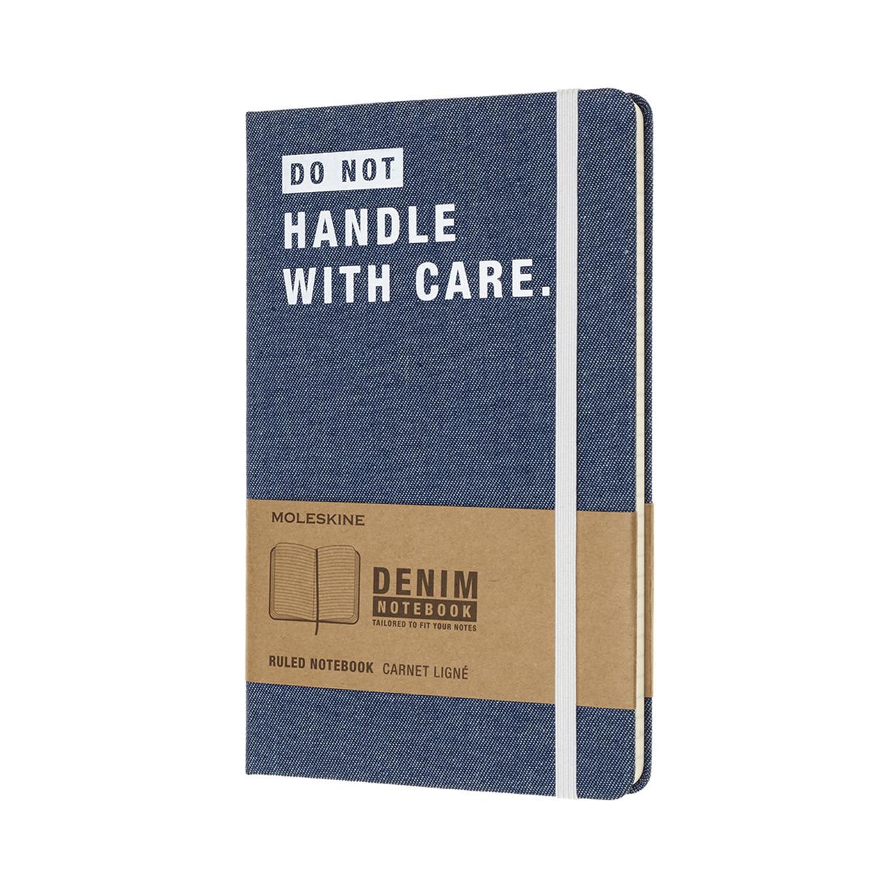 Блокнот Moleskine Limited Denim средний 240 страниц линейка Don't Handle With Care 13х21 см
