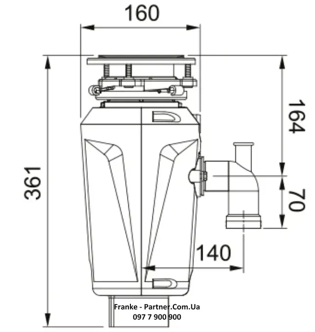 Подрібнювач харчових відходів Franke Elite Slimline SLIM 50 (2999643079) - фото 2 Подрібнювач харчових відходів Franke Elite Slimline SLIM 50 (2999643079) - фото 2