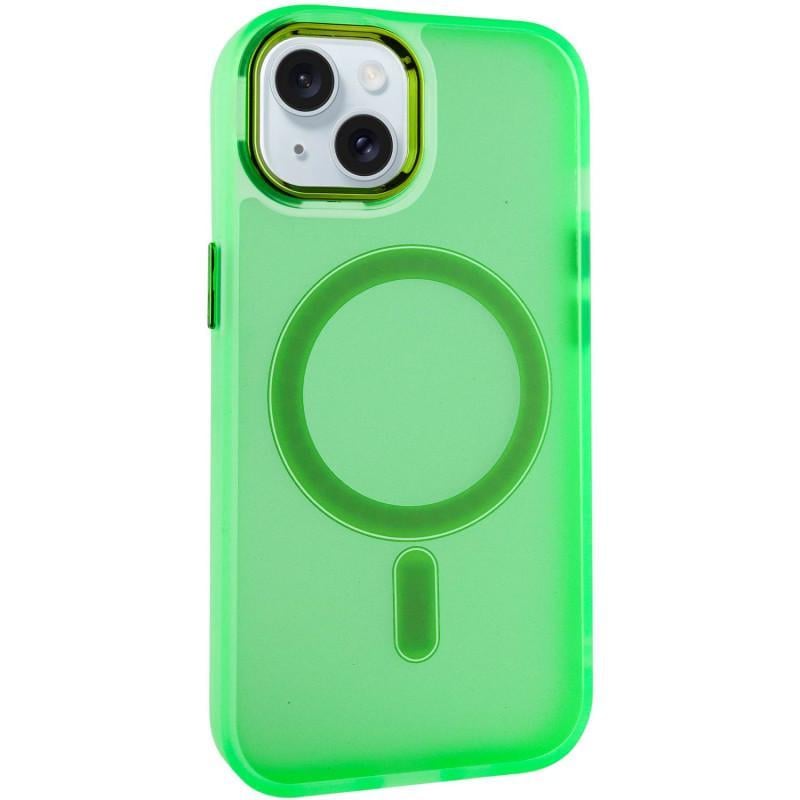Противоударный Чехол TPU+PC Lily with MagSafe для Apple iPhone 14 (6.1") Neon Green