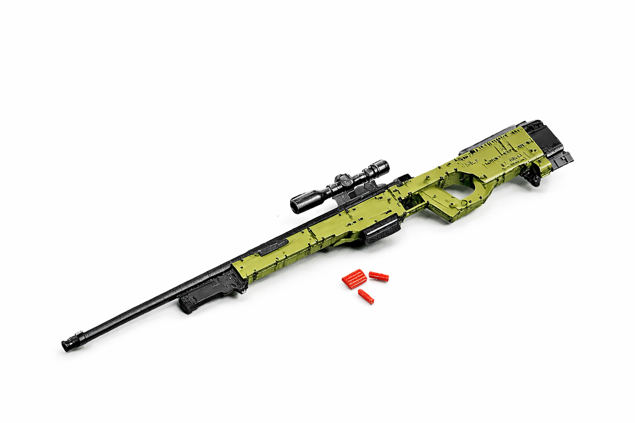 Конструктор снайперская винтовка AWM 1628 деталей стреляющая игрушечная модель прицел большой размер 14+