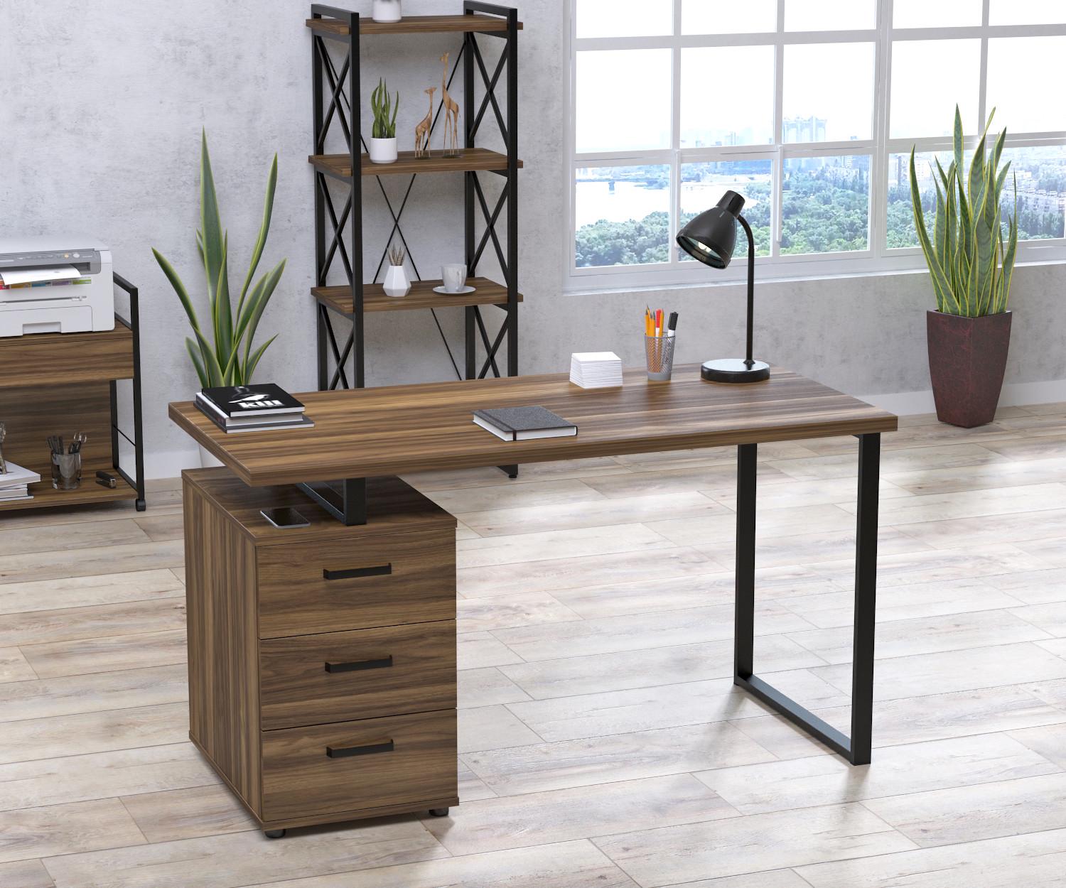 Письмовий стіл Loft design L-27 MAX Горіх Модена/Чорний