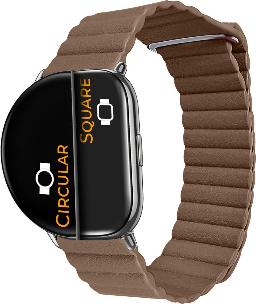 Ремешок кожаный Genis для ZEPP E Square/Circular Brown (26511-30)
