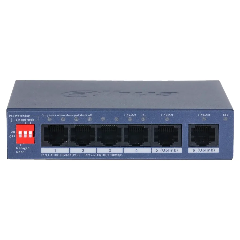 Комутатор мережевий Dahua DH-CS4006-4ET2GT-36 PoE (37732267)