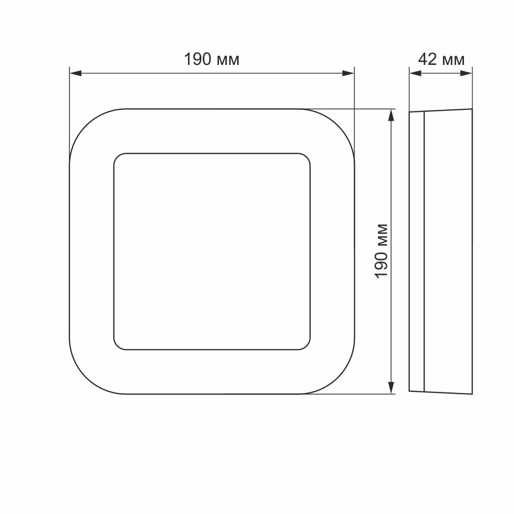 Светильник административный Videx ART Квадрат 15W 5000K 220V (VL-BHFS-155) - фото 3