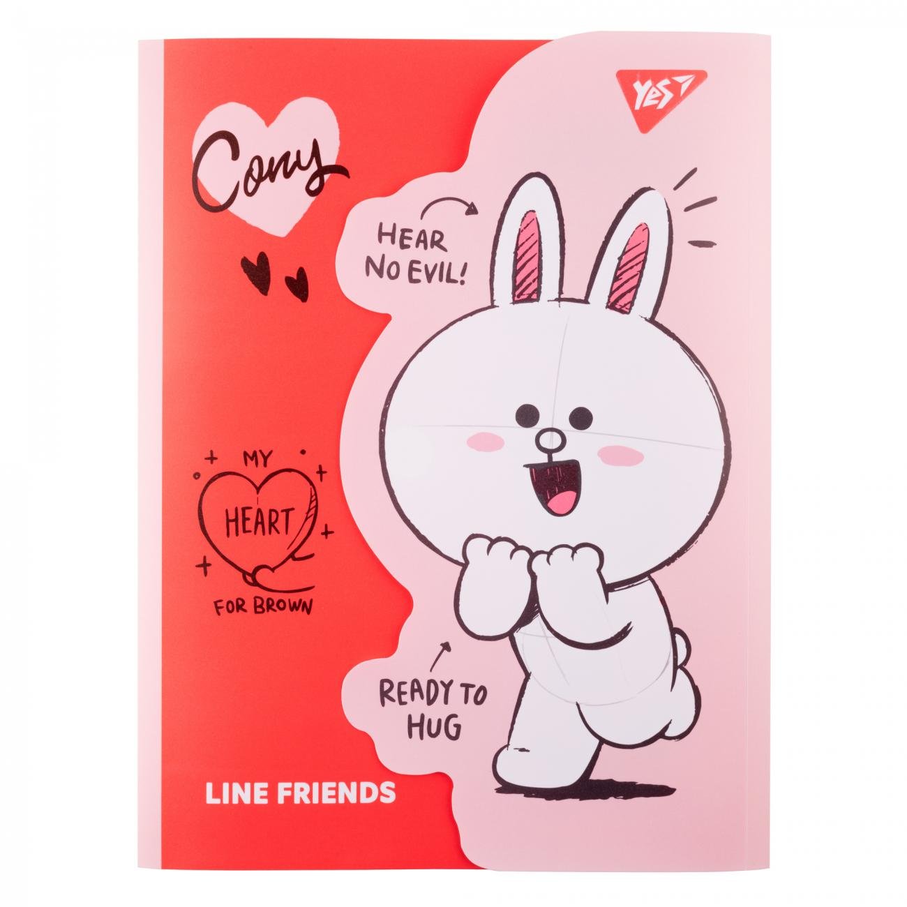 Папка органайзер Yes Line Friends. Cony А4 на липучке Розовый (492104)