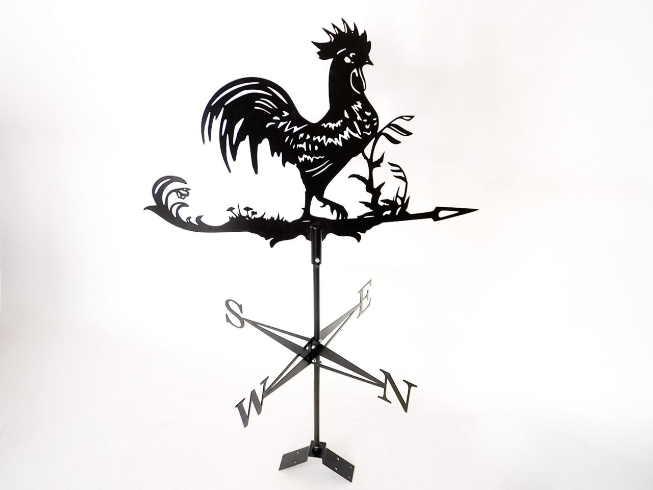 Флюгер большой на крышу Петушок 3 на высокий дом 135x85 см (1192342)