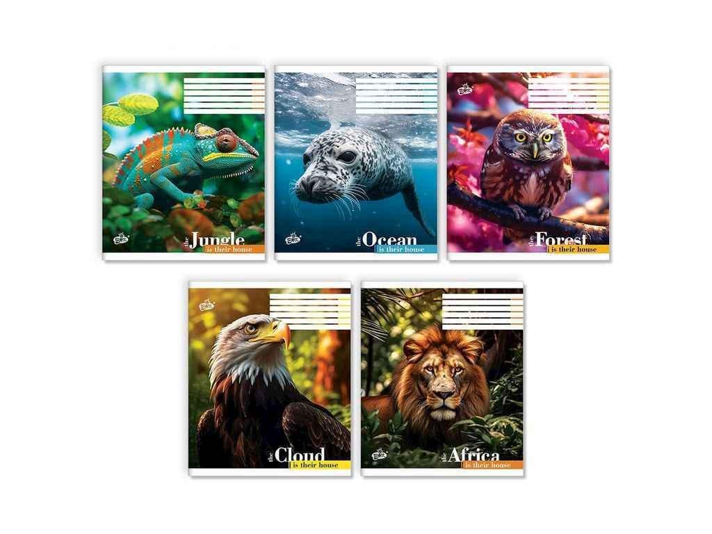 Тетрадь в линию Бріск 36 л. 20 шт. ТВ-7 №2455 Дикая фауна (1065718)