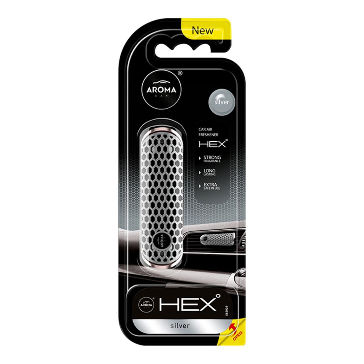 Ароматизатор для авто на дефлектор Aroma Car Hex 13 г Silver (2994)