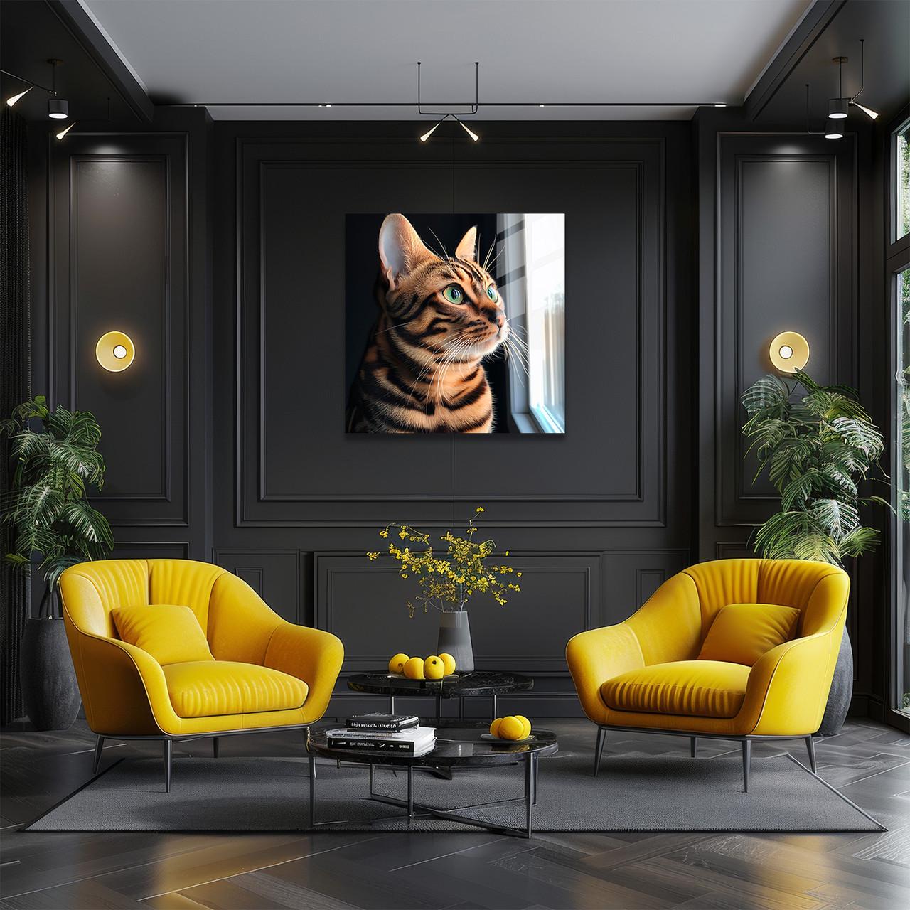 Картина на стекле NovellaPrint Кот на окне 50х50 см (588.1)