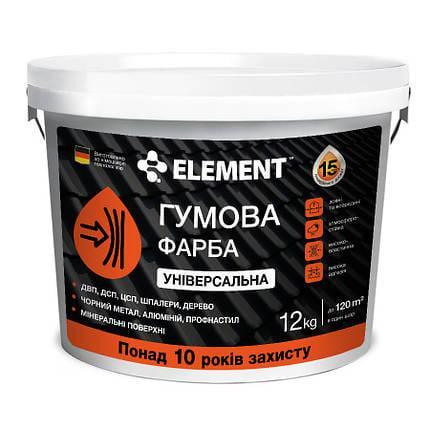 Краска резиновая ELEMENT универсальная база А 12 кг Графит (27709842)