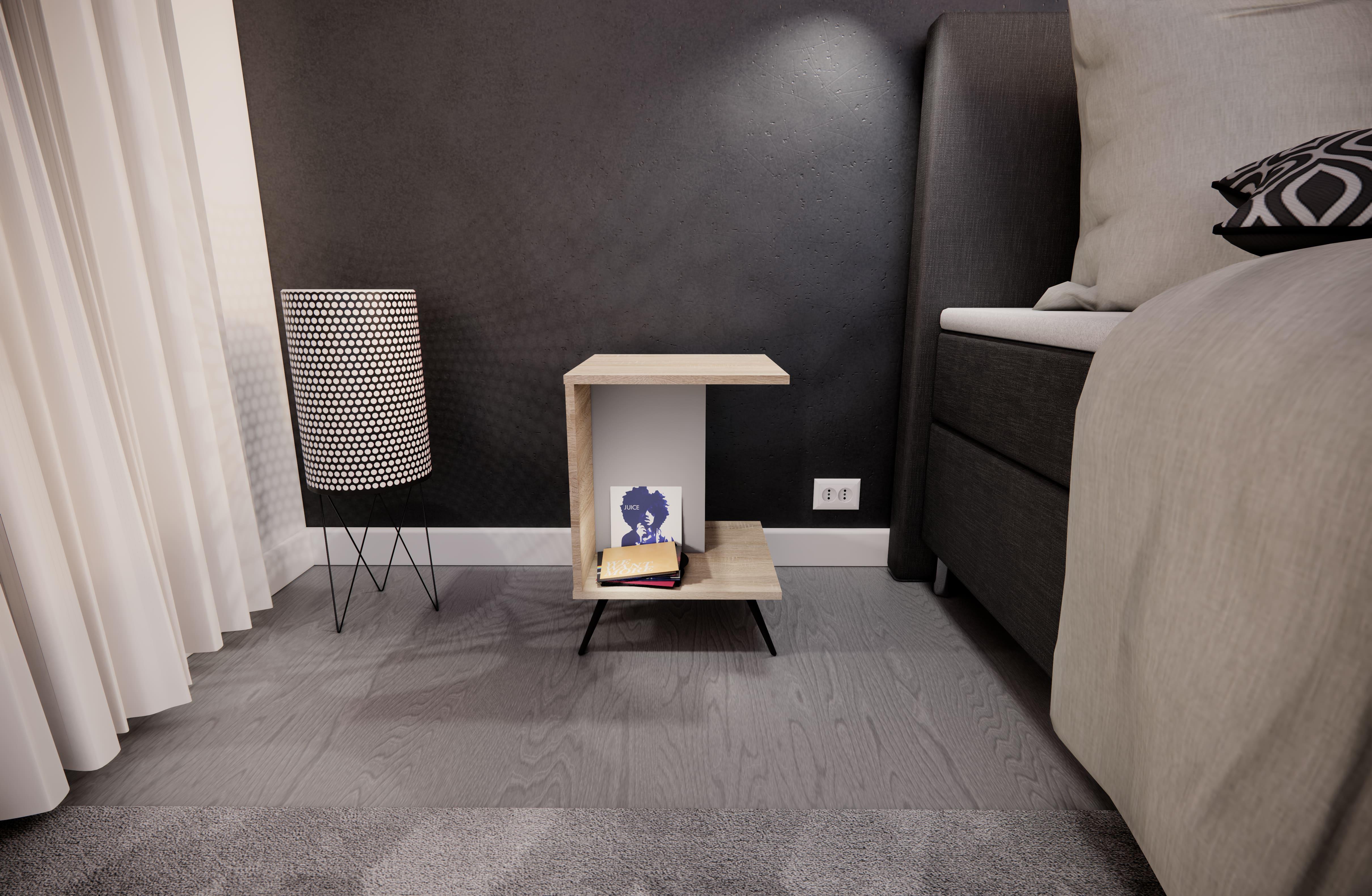 Тумба прикроватная MEBEX VS MINI Дуб Сонома/Серый светлый (2605322990) - фото 1 Тумба прикроватная MEBEX VS MINI Дуб Сонома/Серый светлый (2605322990) - фото 1