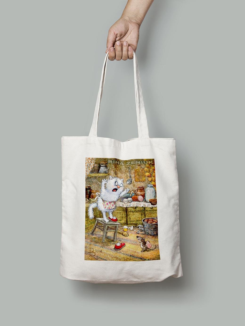 Эко-сумка Про Мурочку и мышь шопер (rinaz_20181634020_Bag)
