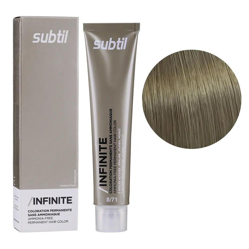 Крем-краска безаммиачная для волос Subtil Infinite Permanent Hair Color 8.71 Светлый каштан блондин пепелистый 60 мл