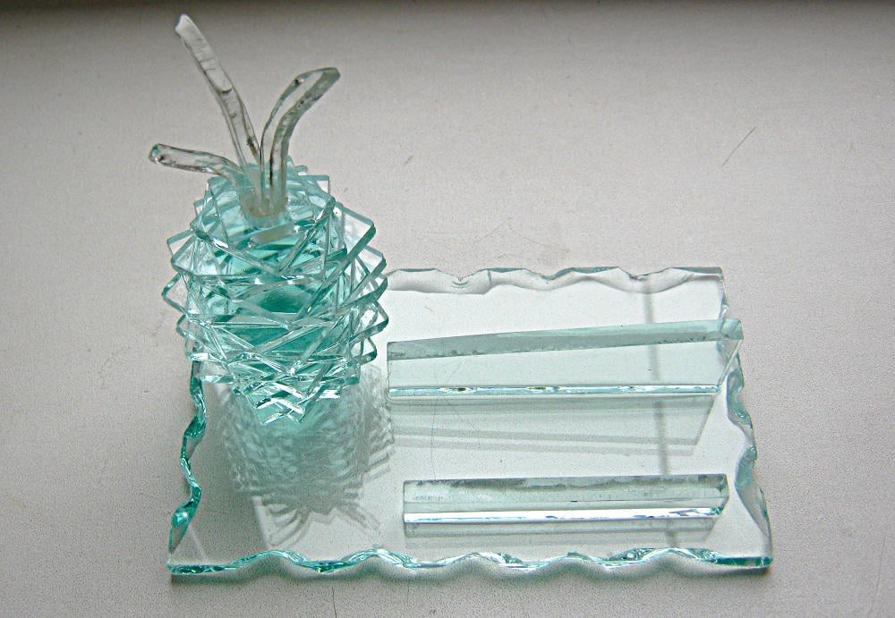 Візитниця настільна скляна Ананас