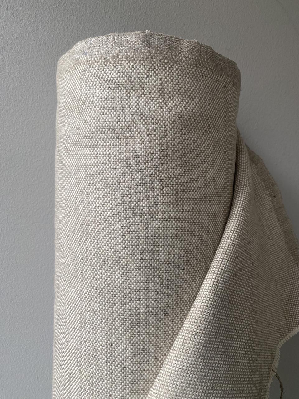 Ткань мебельная LINEN PLUS льняная натуральная 150 см 1/330 Серый