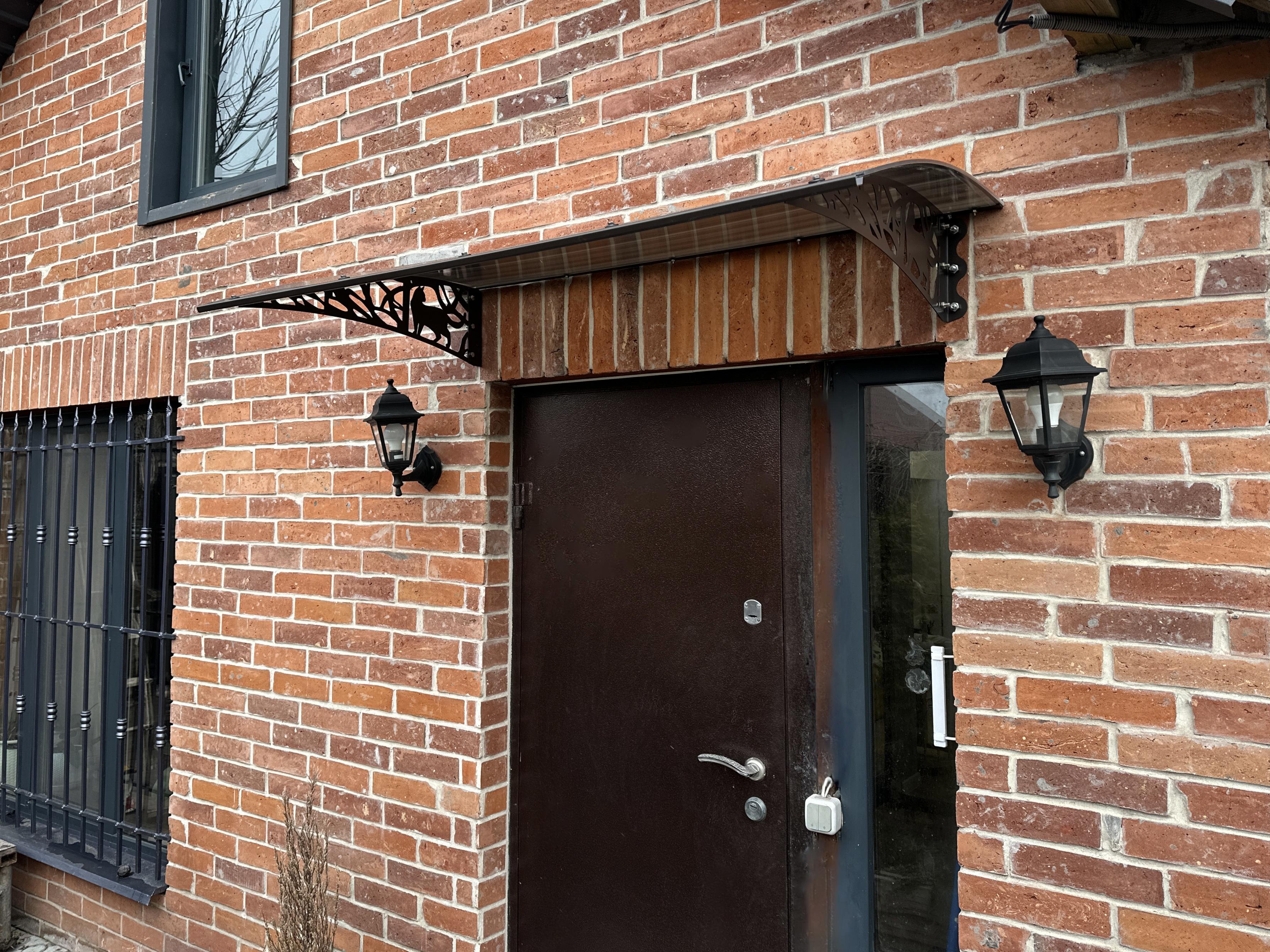 Навес-козырек Кот сотовый поликарбонат 6 мм 120х80 см Коричневый (17022572) - фото 3