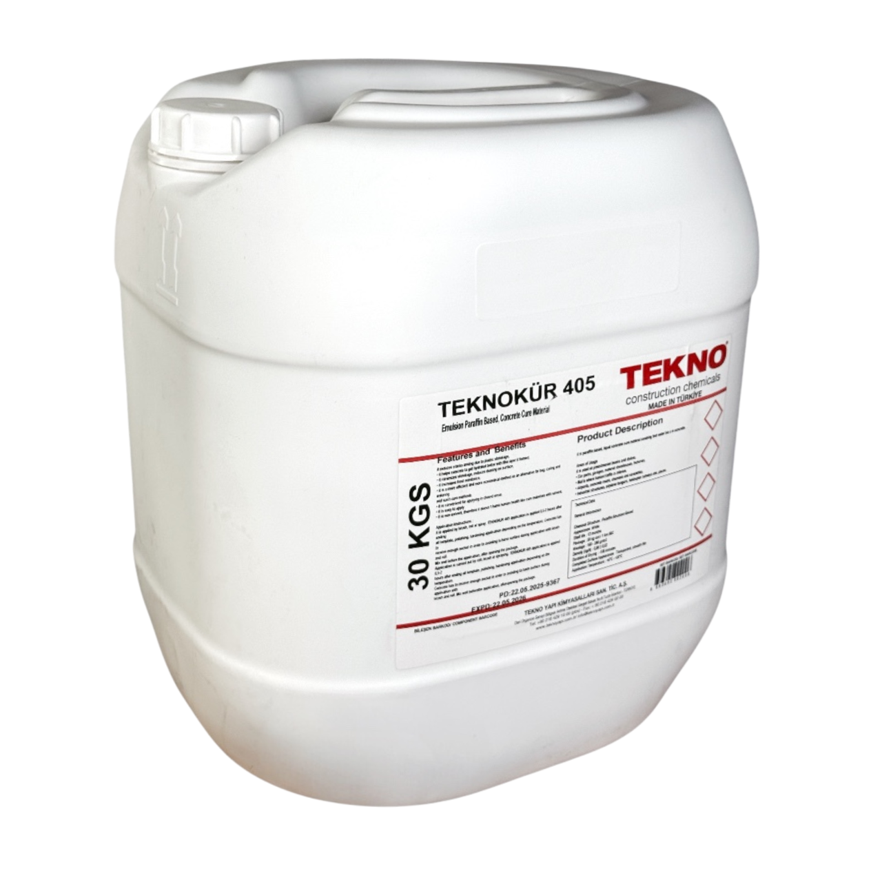Эмульсия парафиновая Teknokur 405 для защиты бетонных поверхностей 30 кг (28307718)