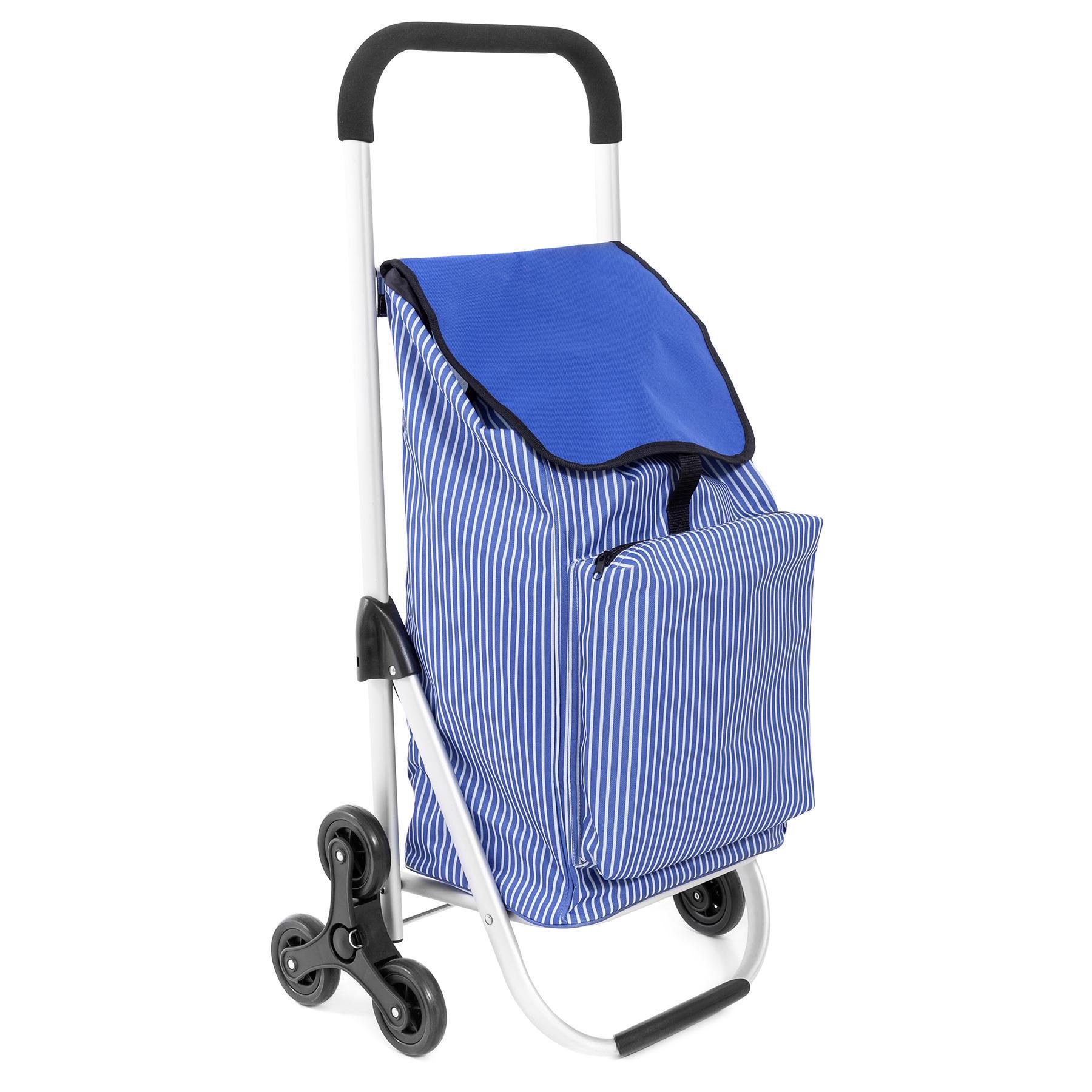 Сумка візок Casa Si Stairs StarClimber алюмінієвий каркас термокишеня в білу смужку 42 л 6 коліс Blue