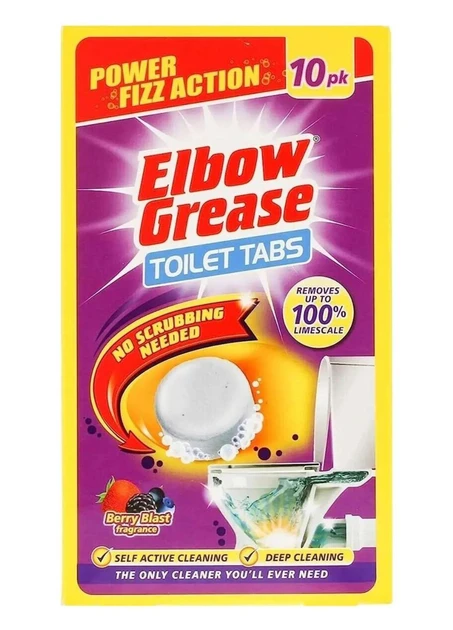 Таблетки для чистки унитаза Elbow Grease Toilet Tabs Berry Blast Аромат ягоды в упаковке 10 шт.