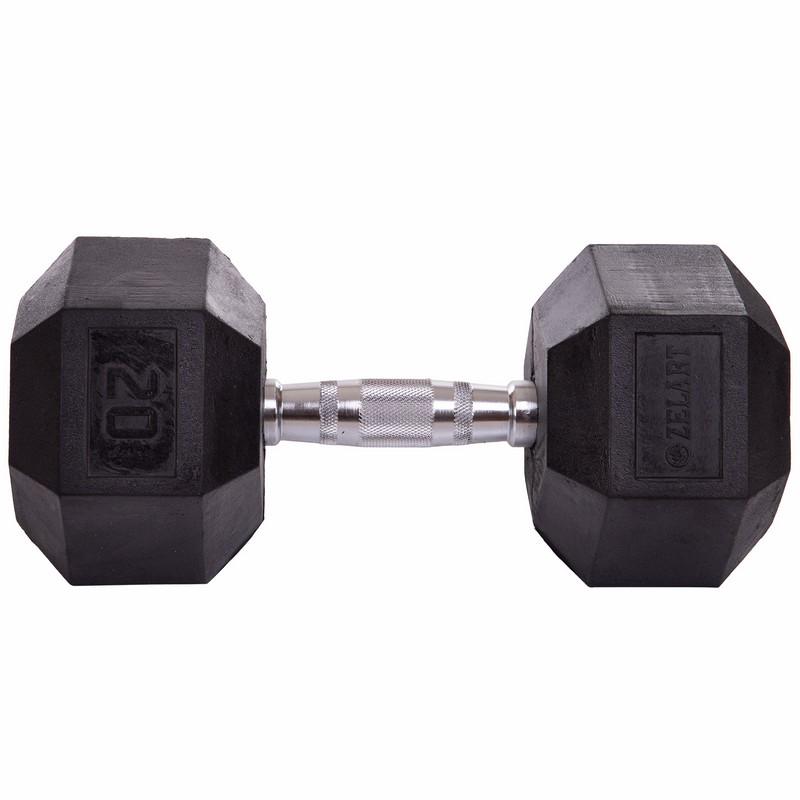 Гантель цельная Zelart TA-5159-20 шестигранная 1 шт. 20 кг (DR002840) - фото 2