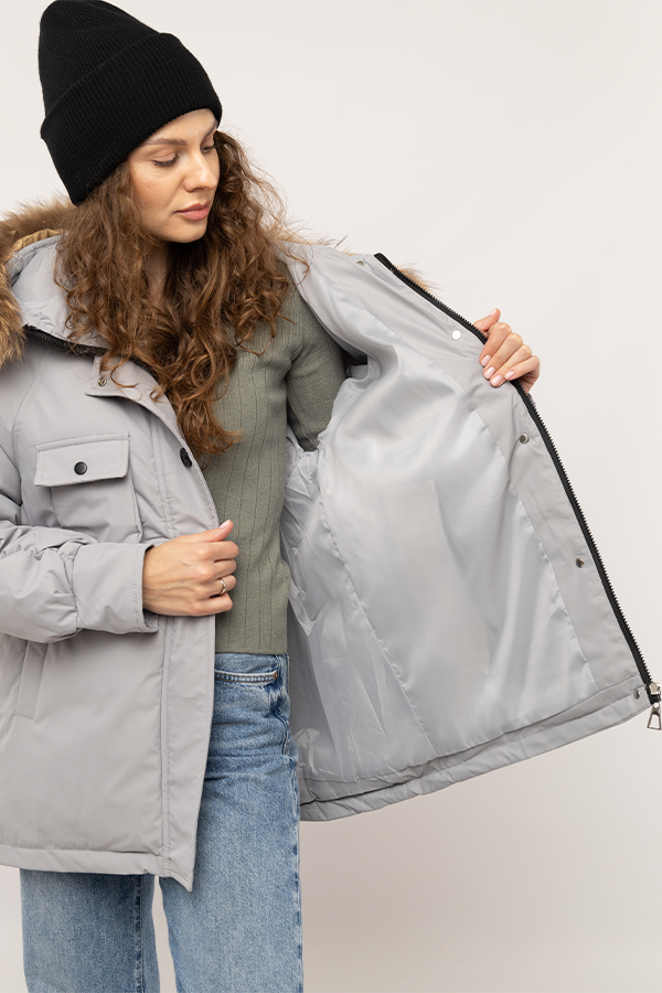 Куртка жіноча р. 52 Сірий (SKT000918322) - фото 5