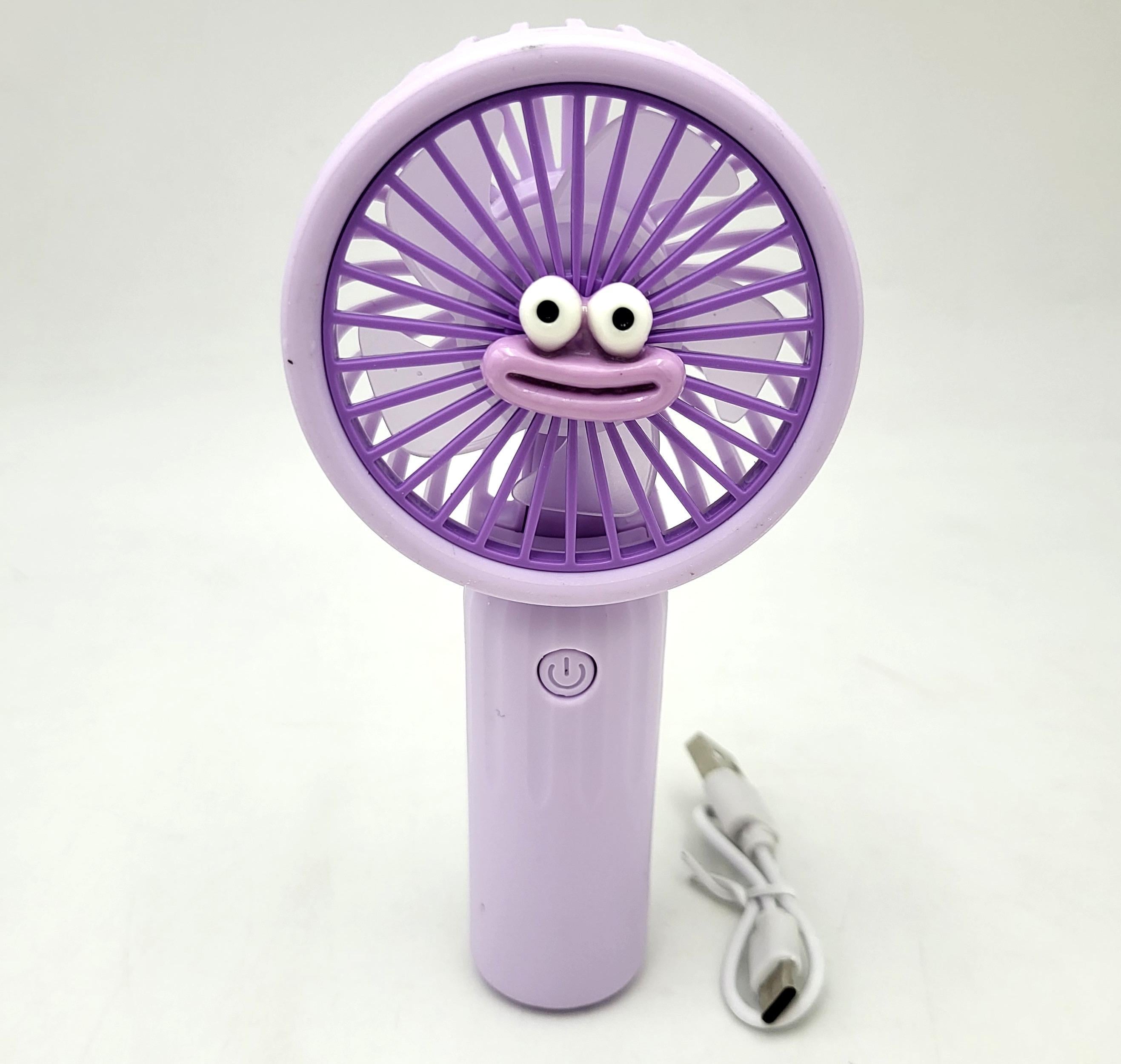 Вентилятор аккумуляторный Handy Mini Fan и со складной ручкой USB 10 см Фиолетовый