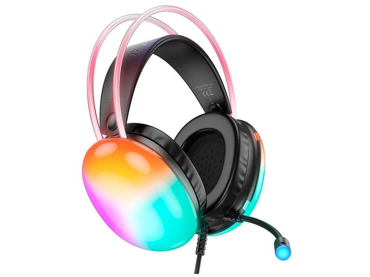 Наушники Hoco rich channel gaming headphones RGB Plus Черный (W109)