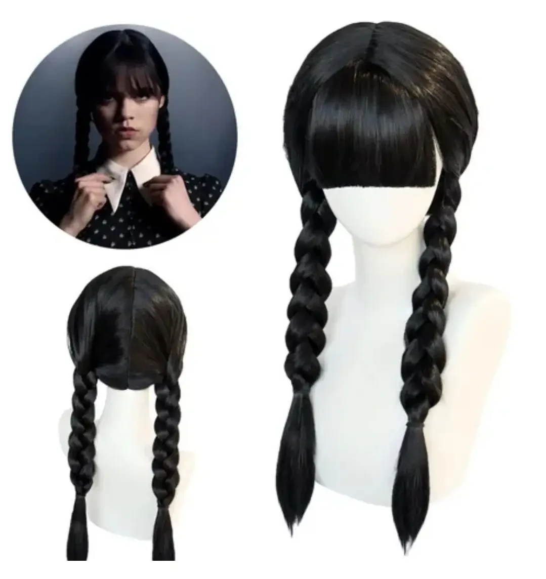 Парик с двумя косами с челкой Черный (29658331) - фото 3 Парик с двумя косами с челкой Черный (29658331) - фото 3